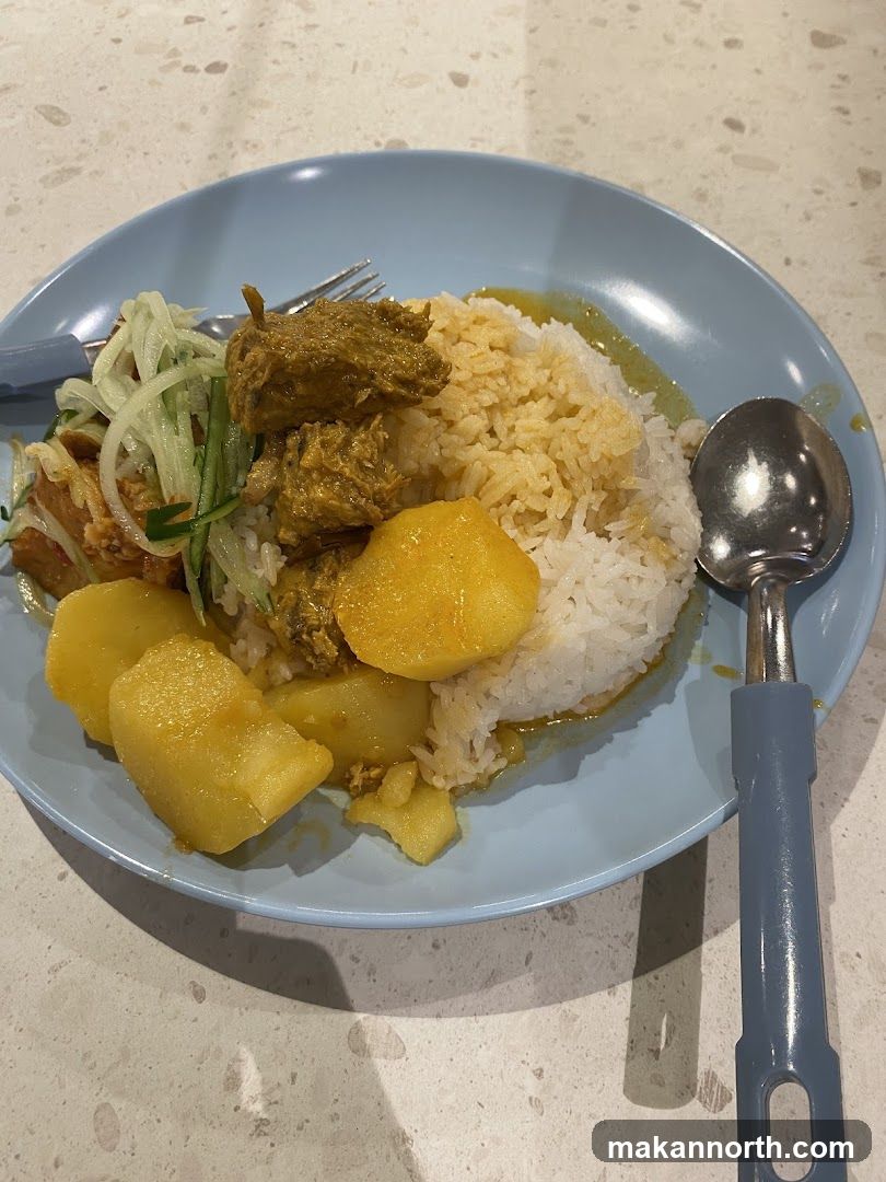 Curry Rice with Potatoes and Cucumber Salad