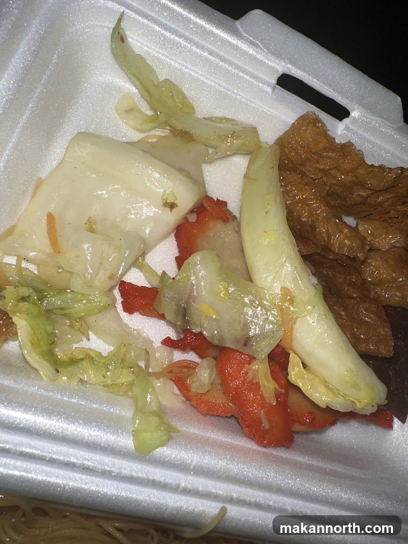 Styrofoam container with food
