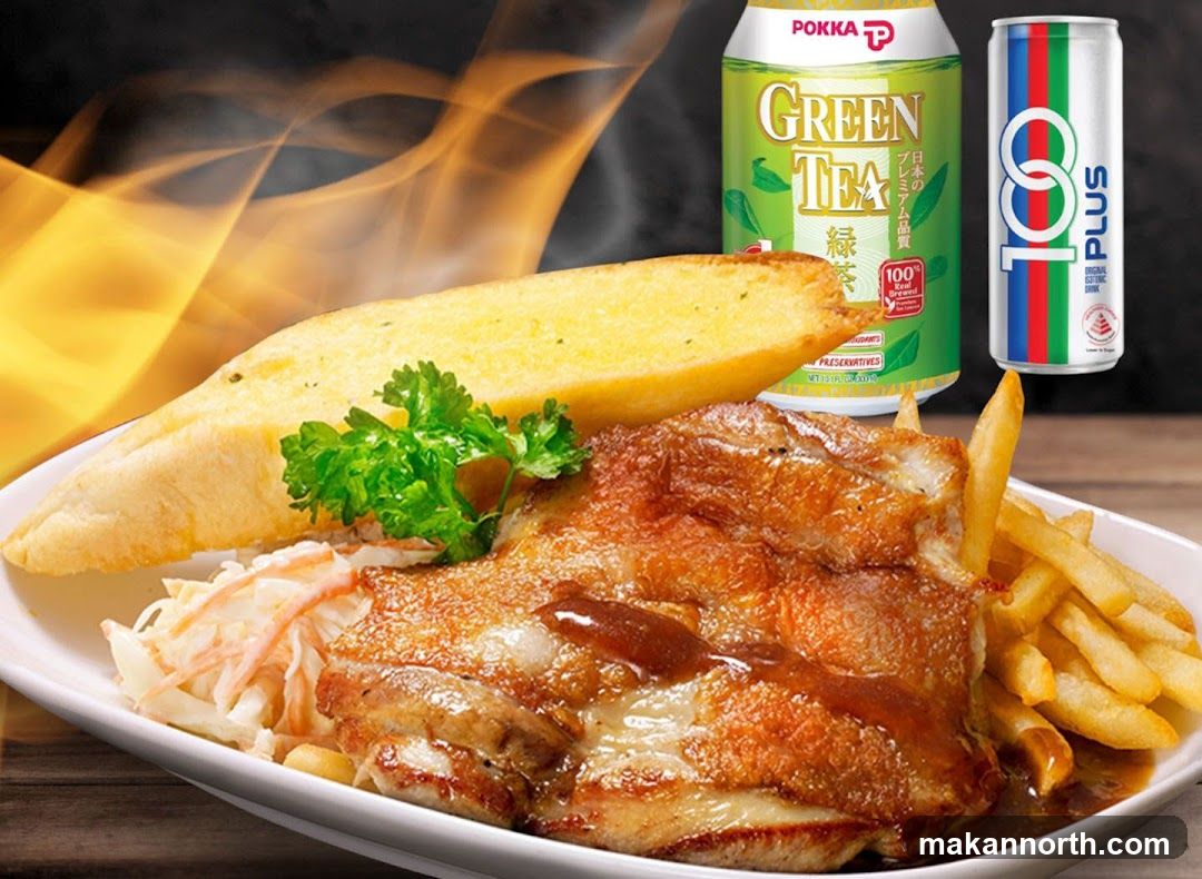 Chicken Meal with Drinks