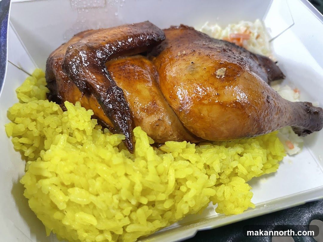 Roasted Chicken with Rice and Coleslaw