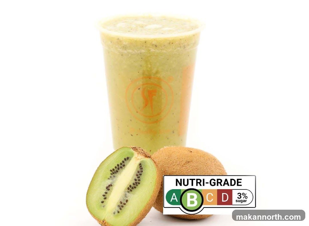 Kiwi Smoothie with Nutri-Grade Label