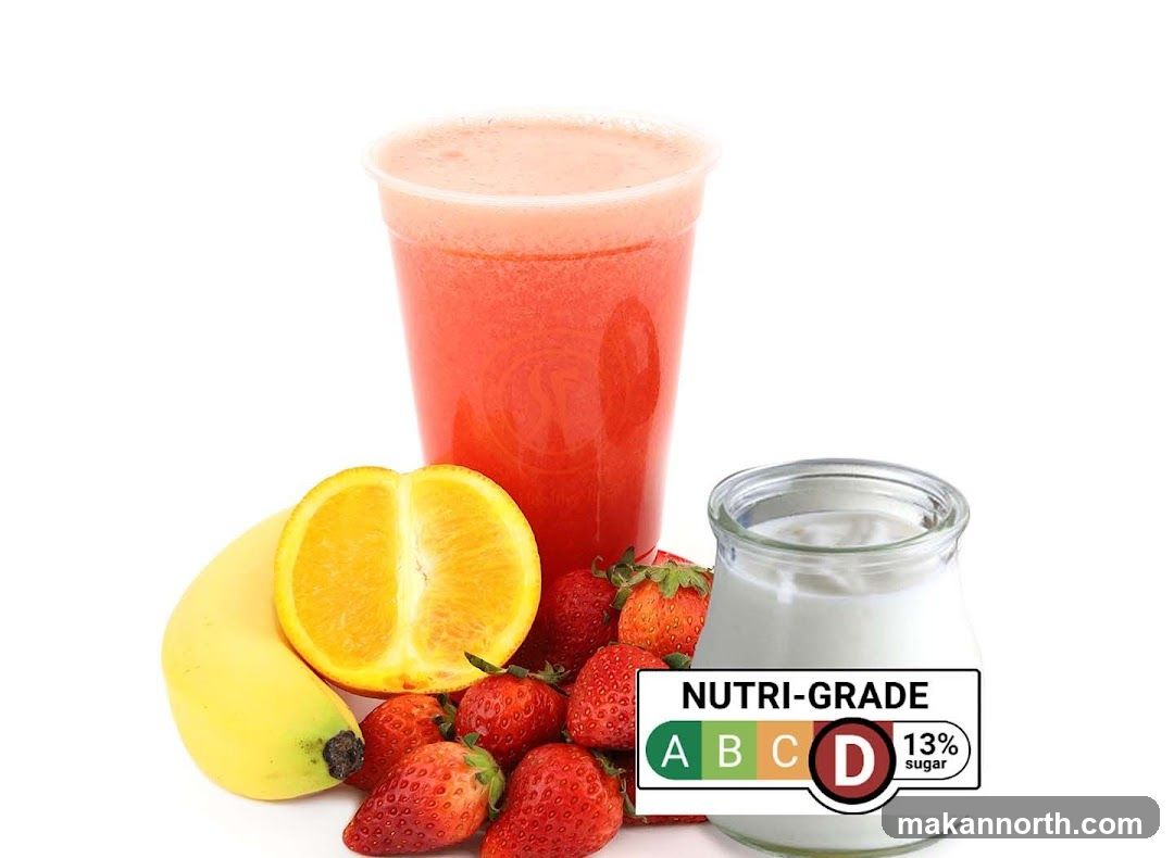 Fruit Smoothie with Nutri-Grade Label
