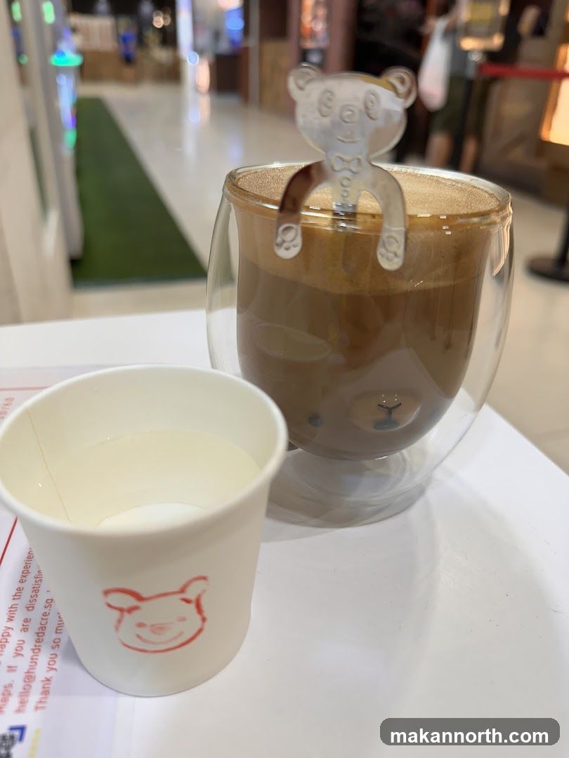 Coffee with Bear-Themed Cup