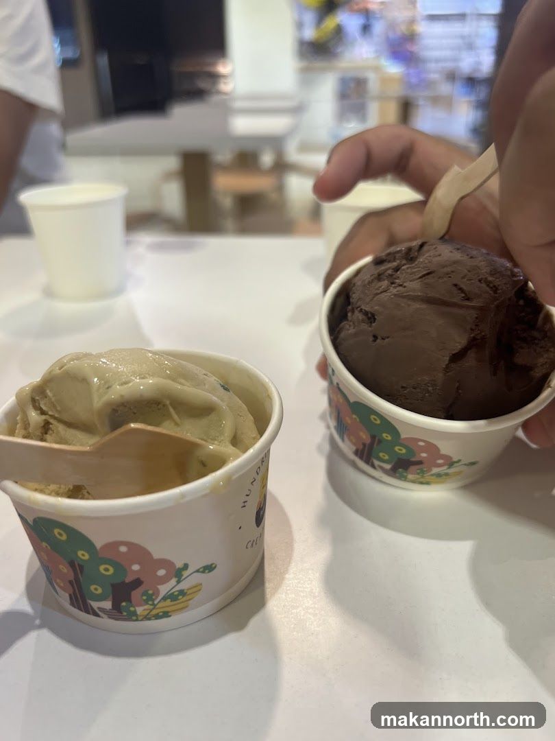 Two cups of ice cream