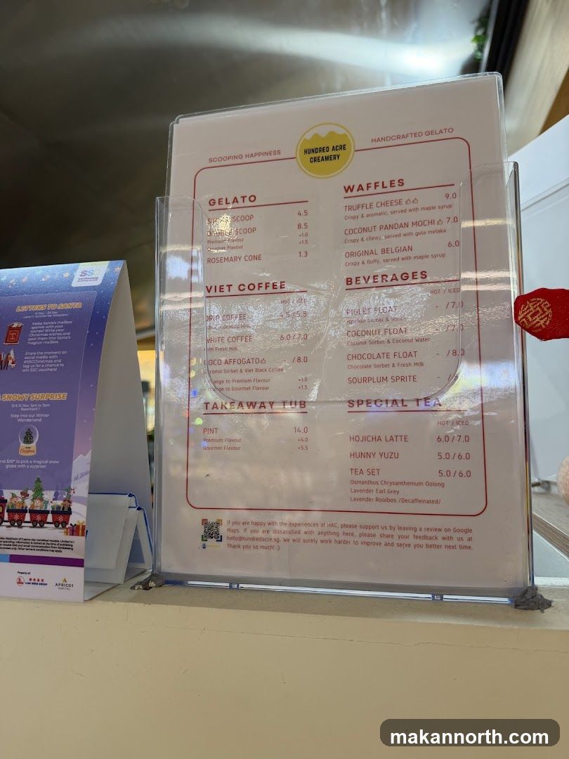 Hundred Acre Creamery Menu