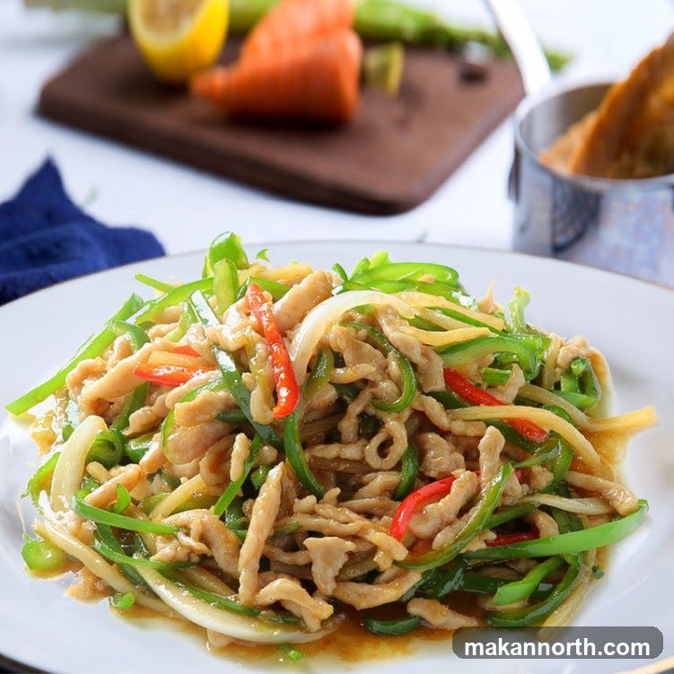 Stir-fried Shredded Pork with Green Pepper