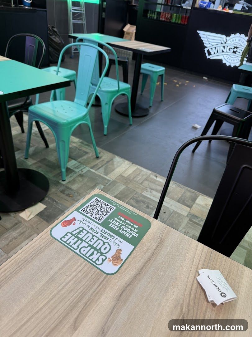 Restaurant Interior with QR Code