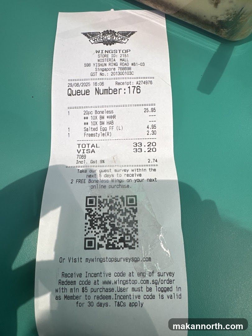 Wingstop Receipt
