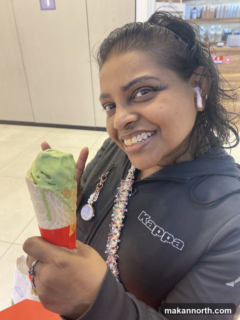Woman holding an ice cream cone