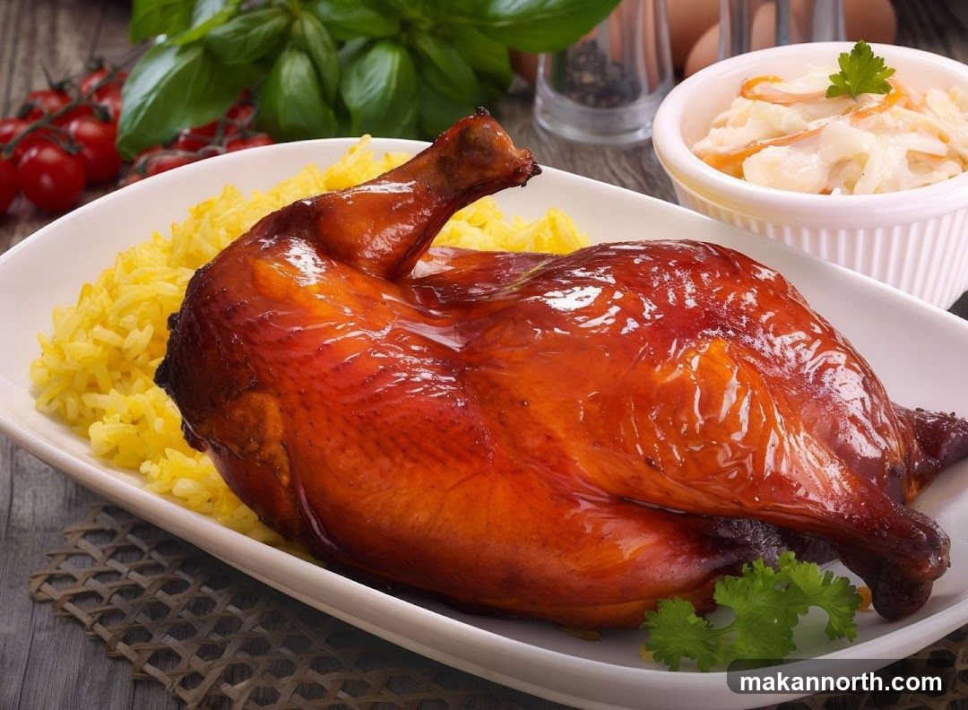 Roasted Chicken with Rice and Coleslaw