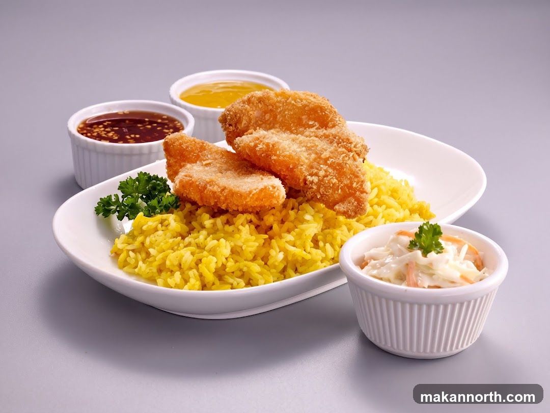 Fried Fish with Rice and Sides