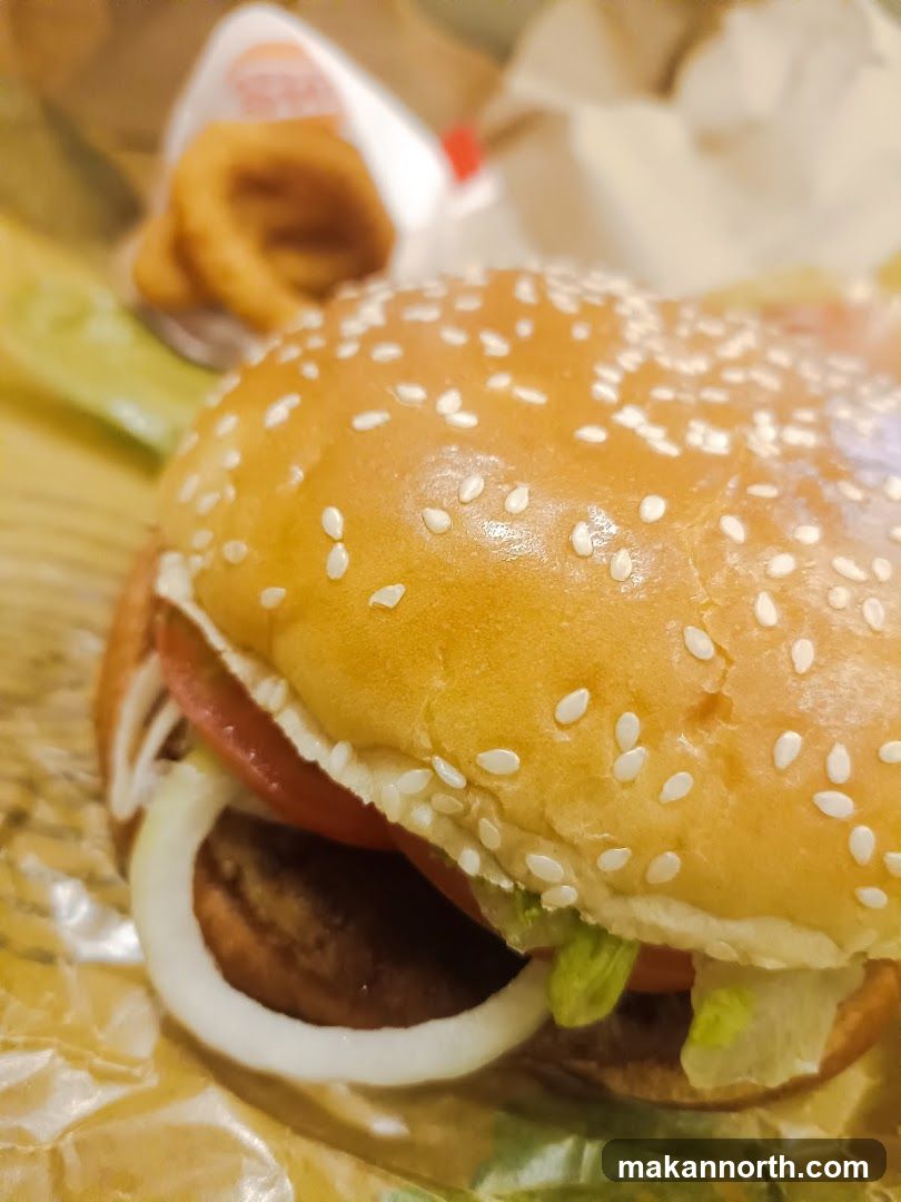 Burger and Onion Rings
