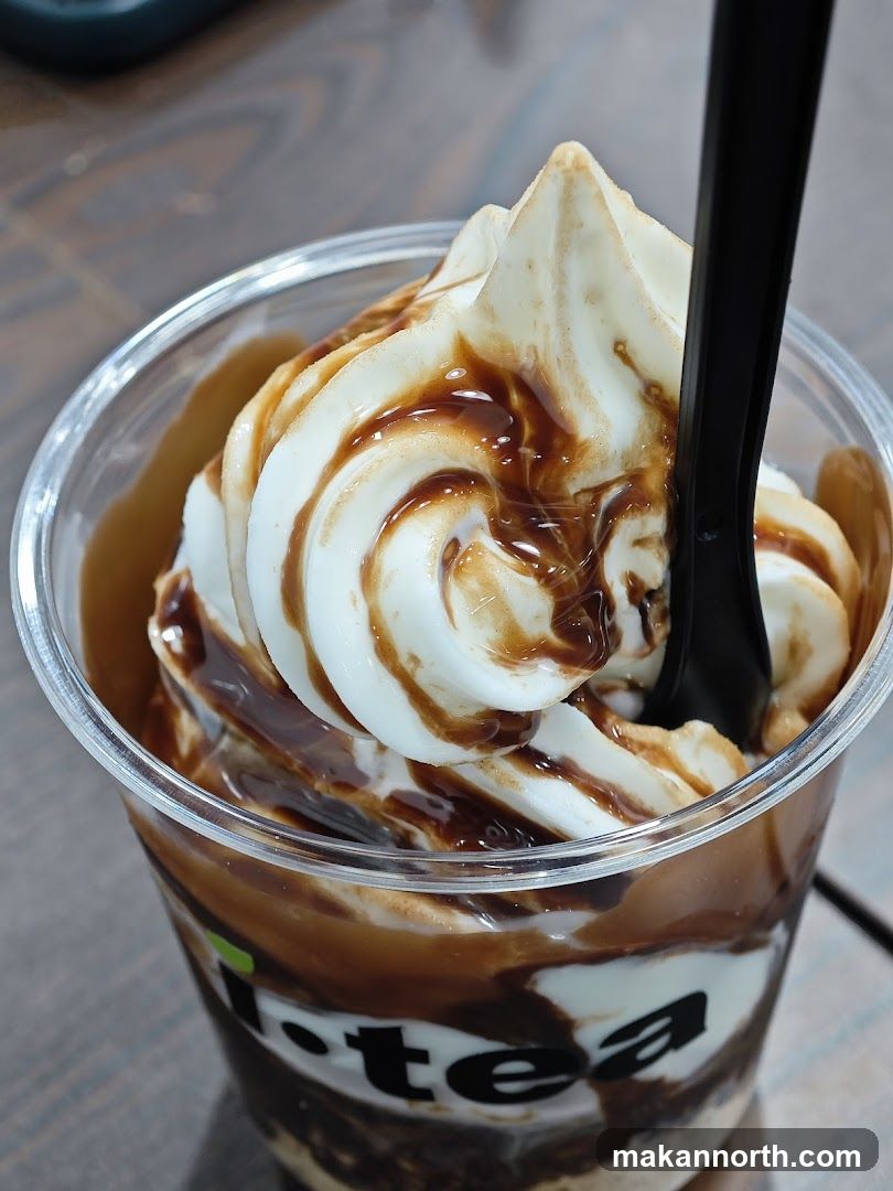 Soft Serve Ice Cream with Chocolate Drizzle