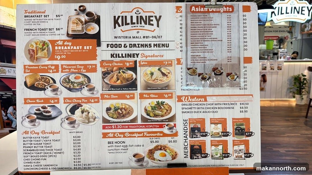 KILLINEY FOOD & DRINKS MENU