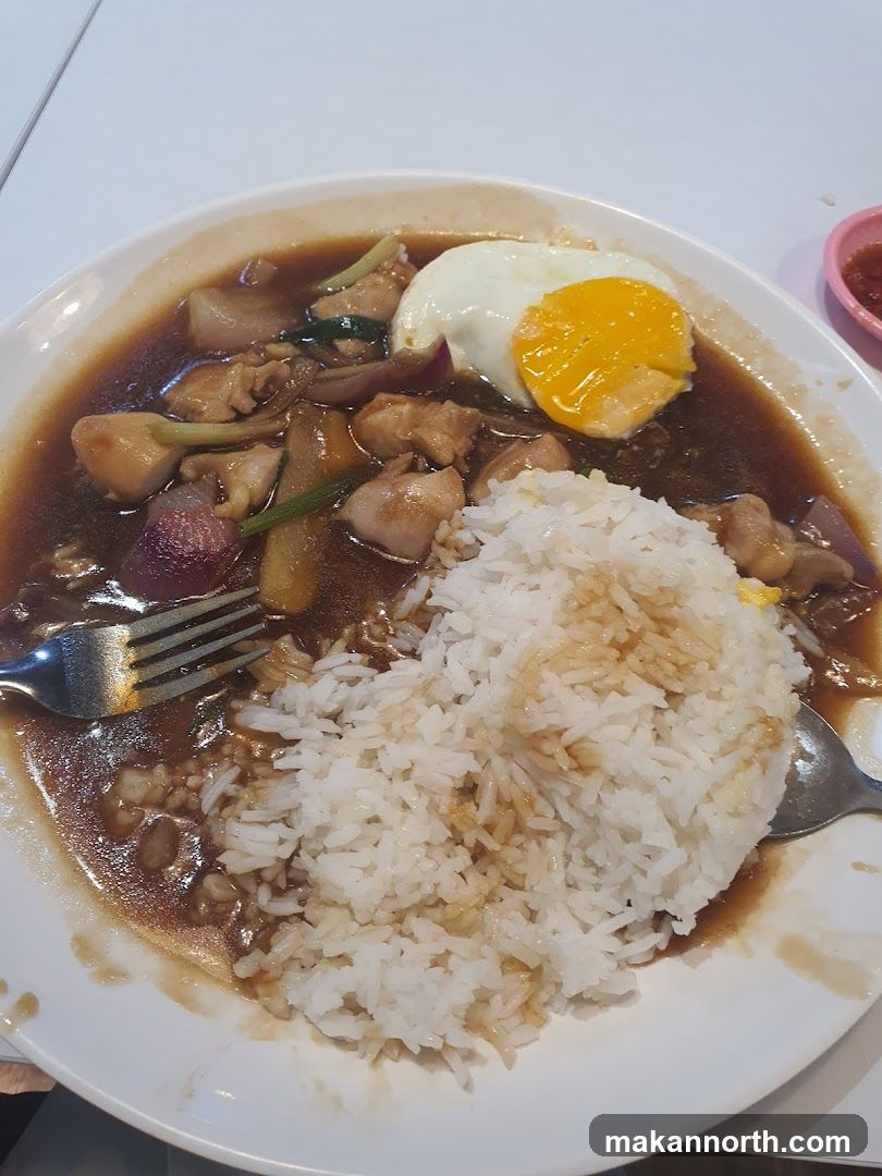 Chicken and Rice with Fried Egg