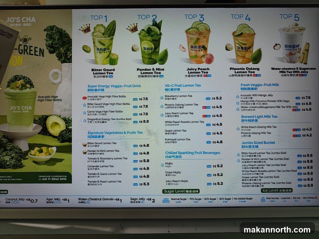 JO'S CHA Menu