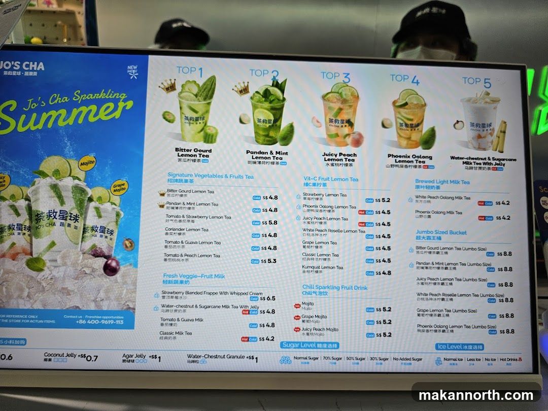 Jo's Cha Sparkling Summer Menu