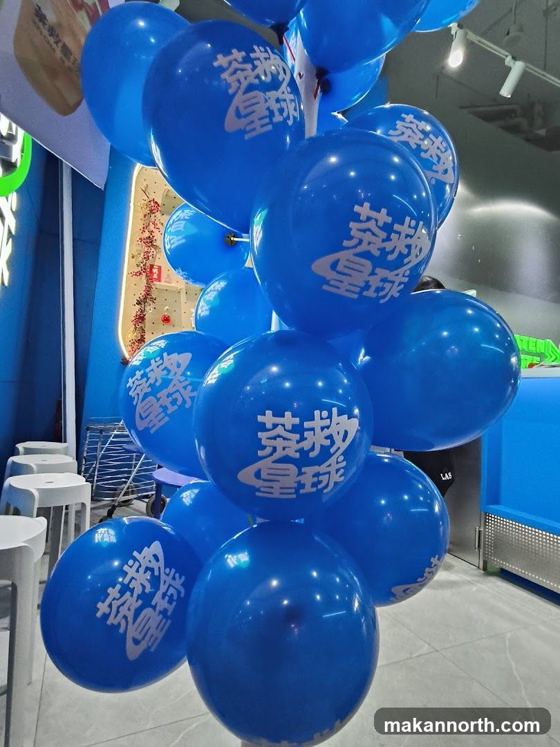 Blue Balloons with Chinese Characters