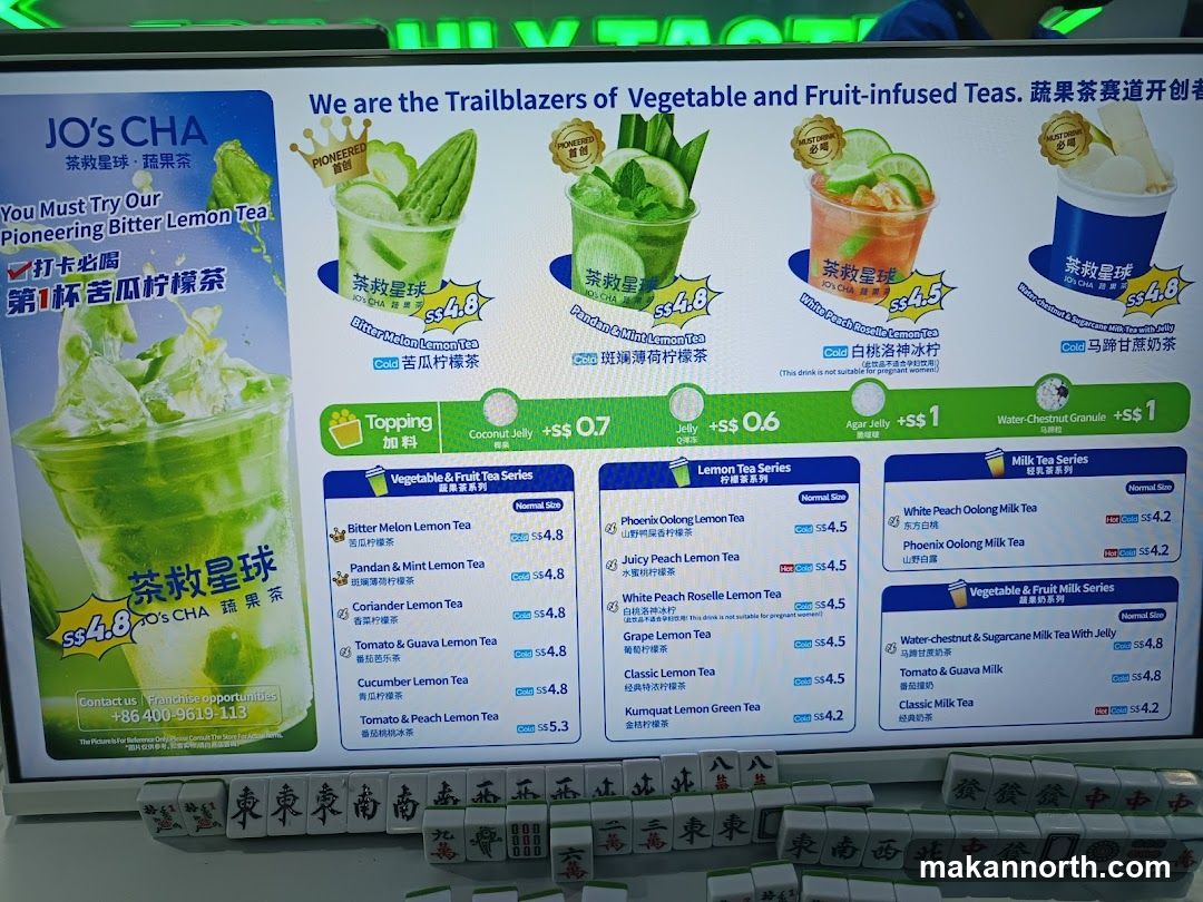 JO'S CHA Menu