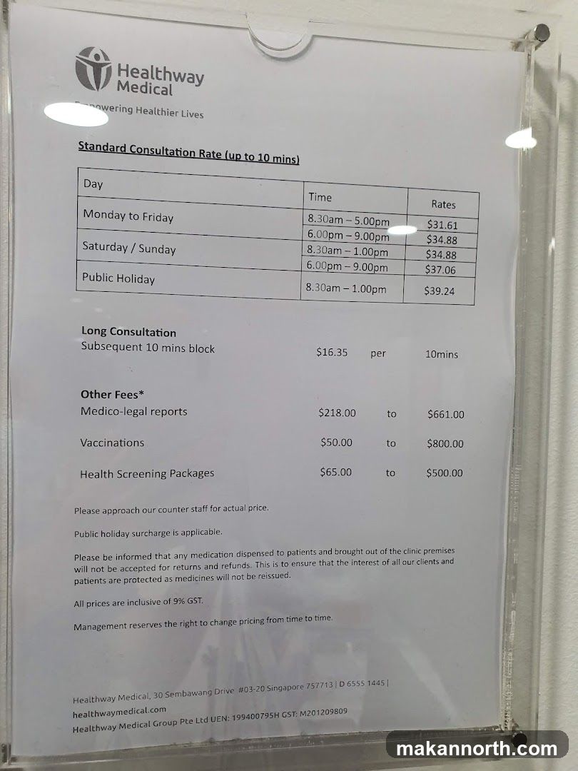 Healthway Medical Consultation Rates