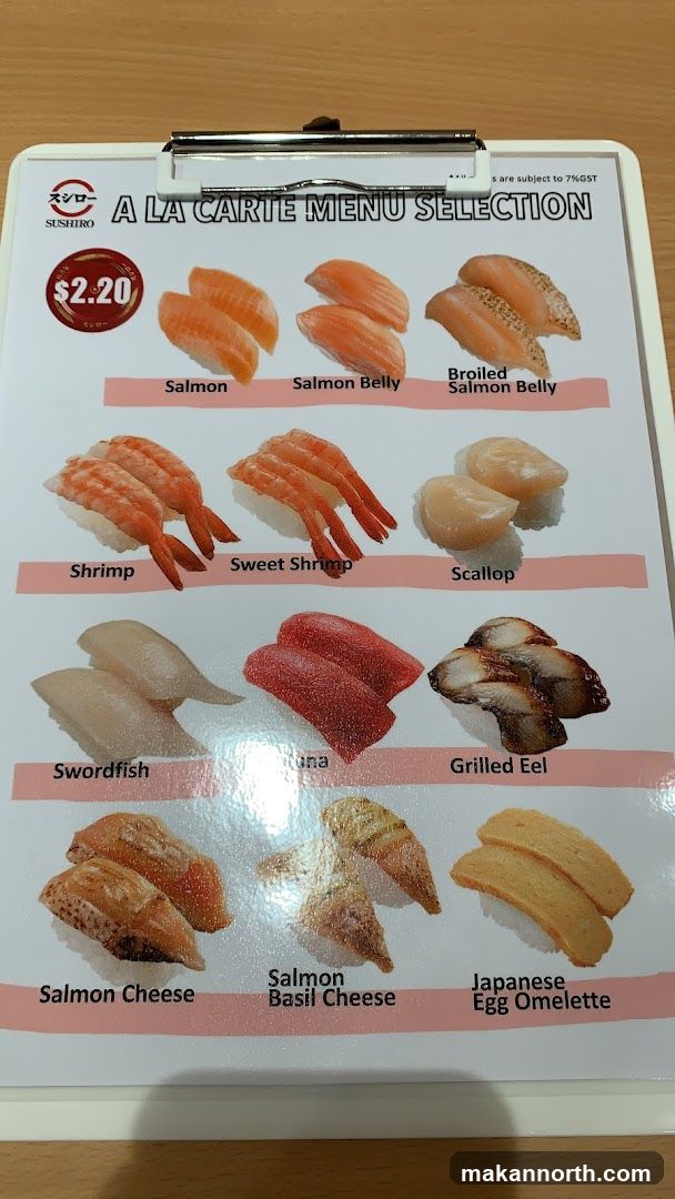 A LA CARTE MENU SELECTION