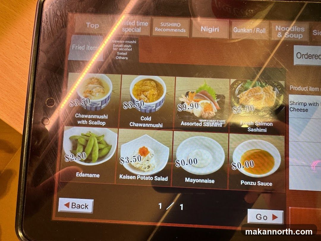 Sushi Menu