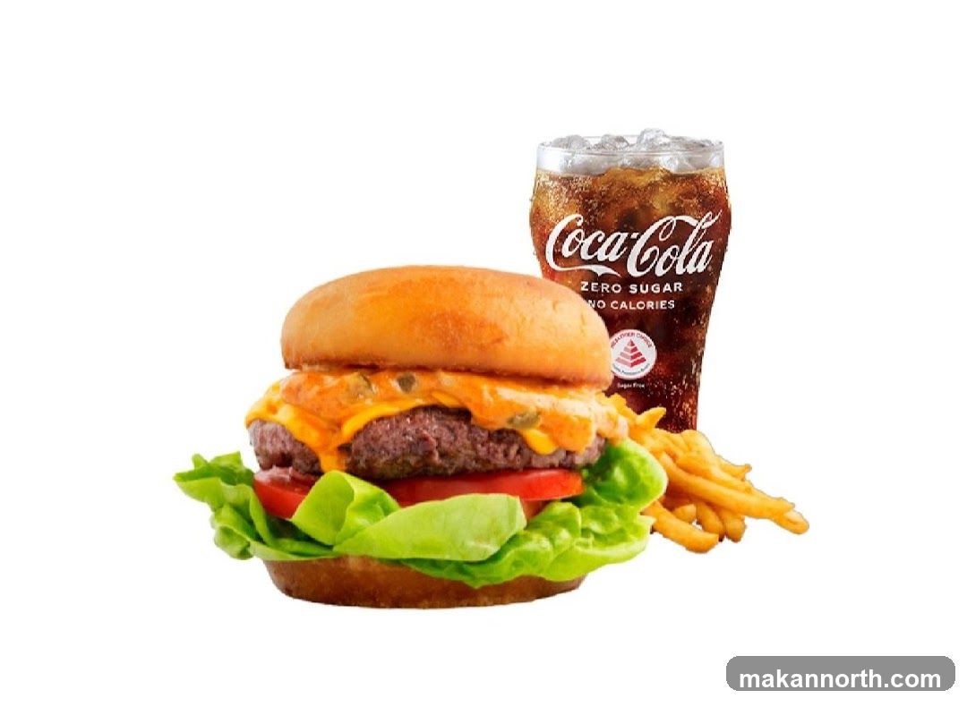 Burger, Fries, and Coca-Cola Zero Sugar