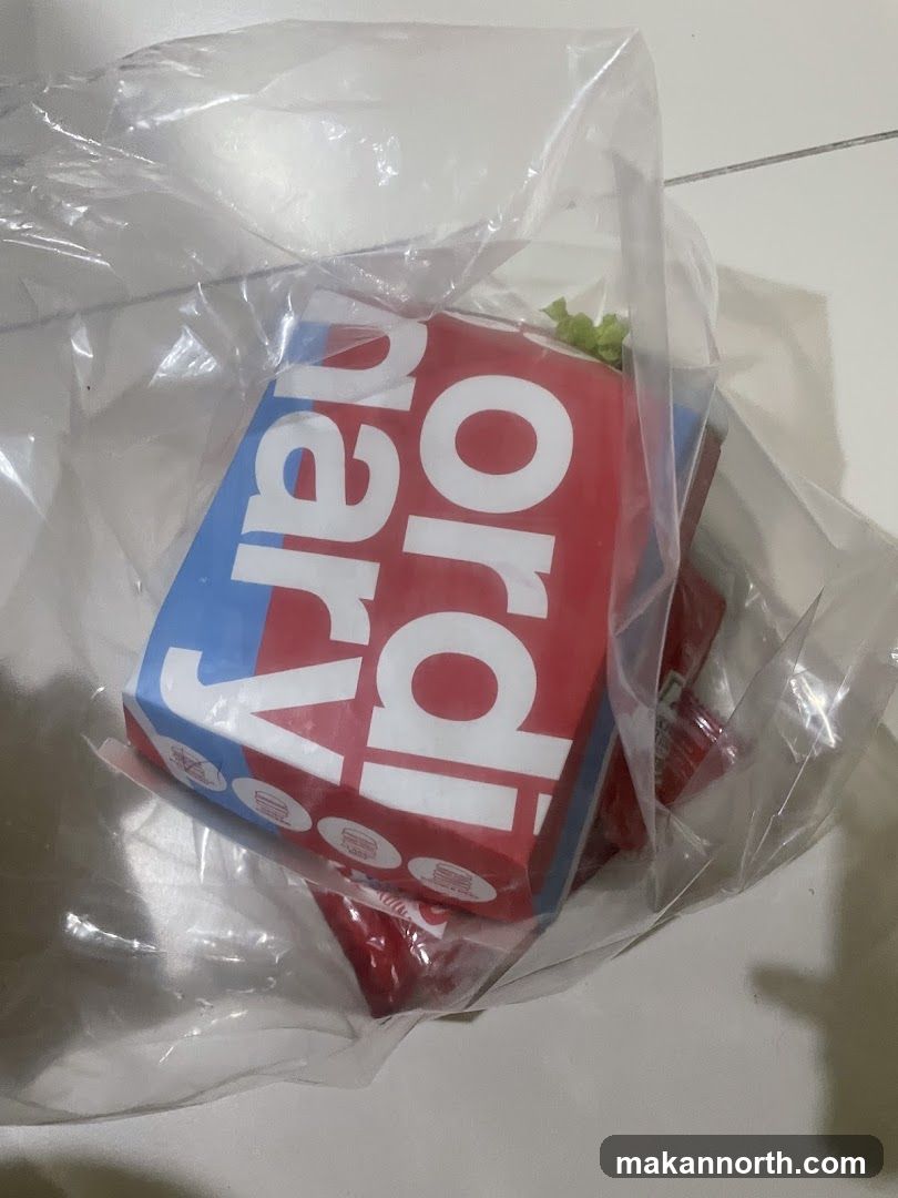 Burger Box in Plastic Bag
