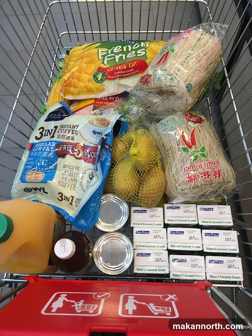 Groceries in a shopping cart