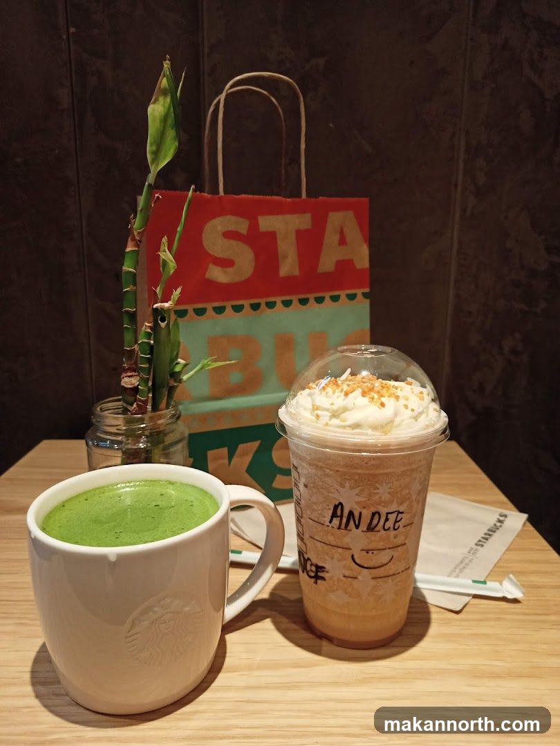 Starbucks Drinks and Bag