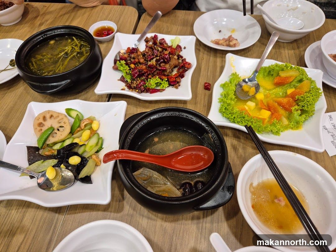 Table with various dishes