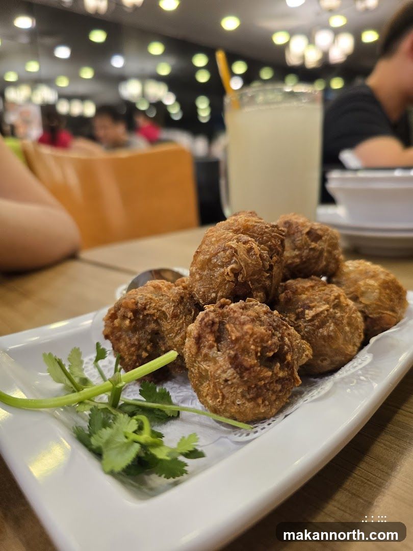 Fried Meatballs with Drink