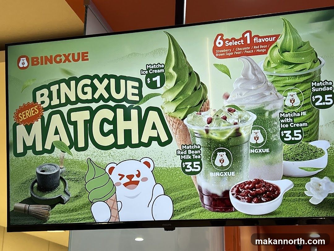 Bingxue Matcha Menu