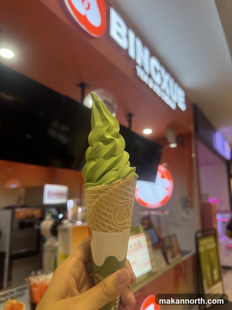Matcha Soft Serve Ice Cream Cone