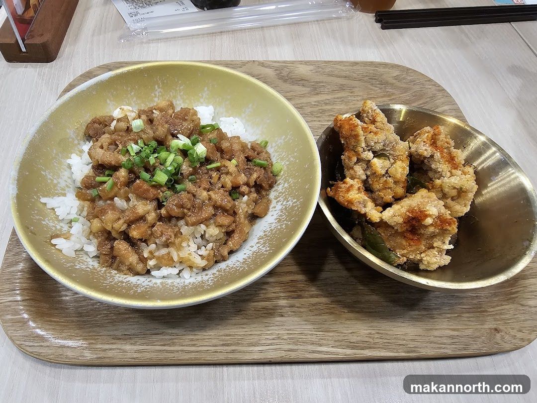 Braised Pork Rice and Fried Chicken