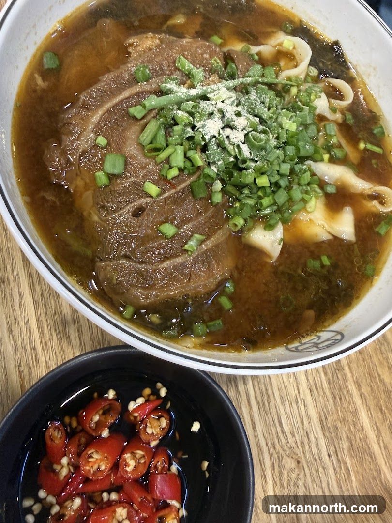 Beef Noodle Soup with Chili Dip