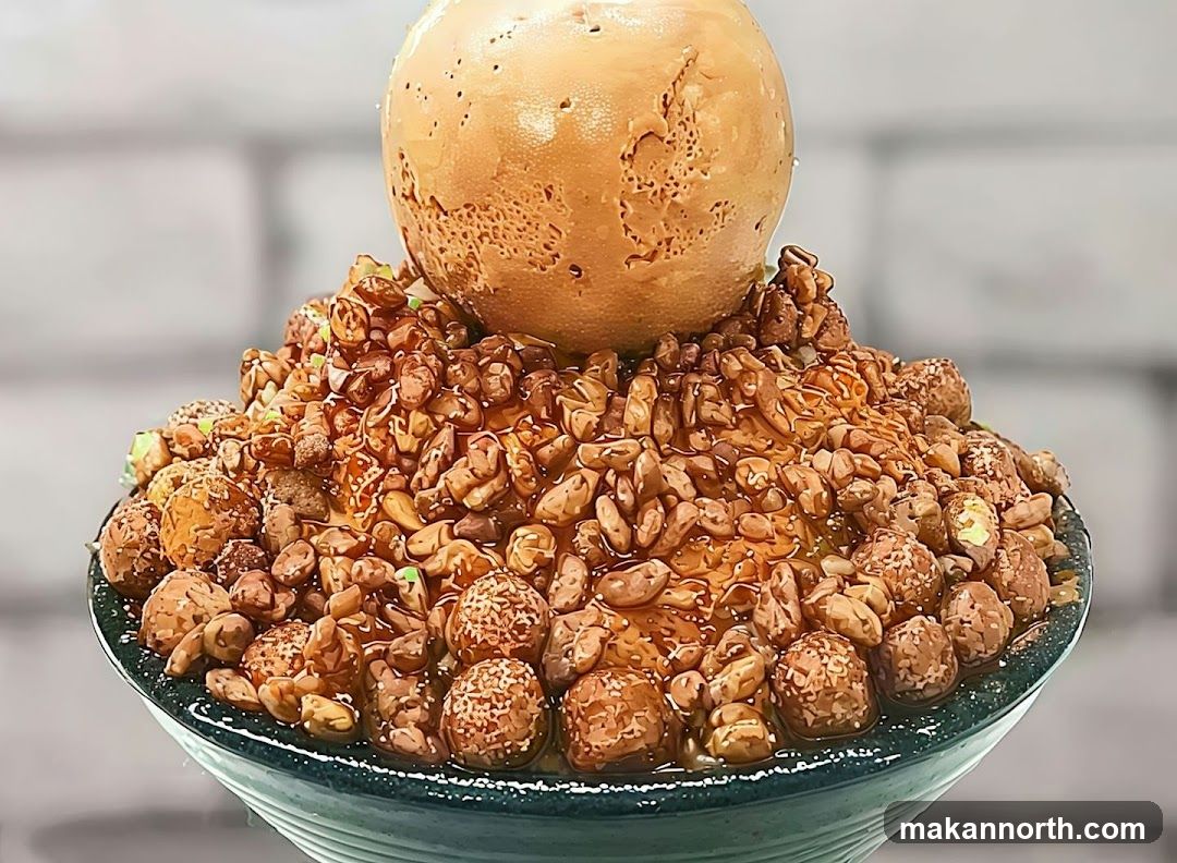 Dessert with Ice Cream and Toppings