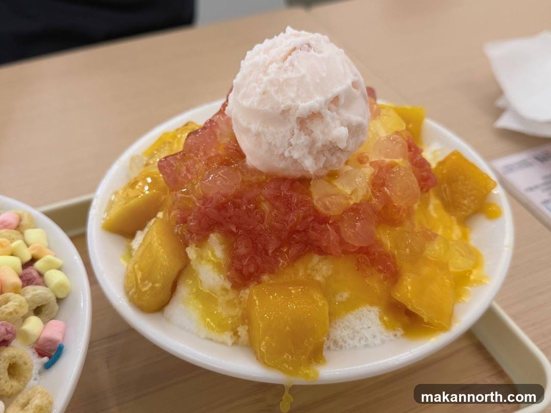 Dessert with Fruit and Ice Cream