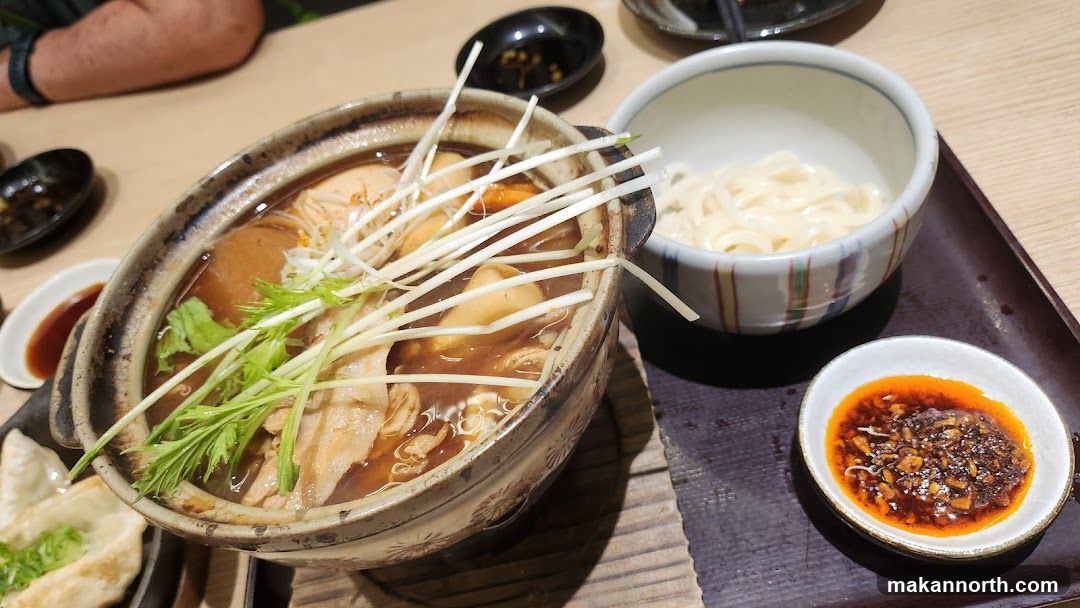 Japanese Stew with Udon Noodles and Gyoza