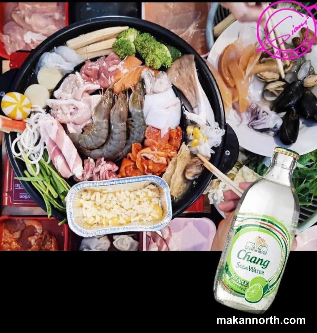 Hot Pot Meal with Chang Soda Water