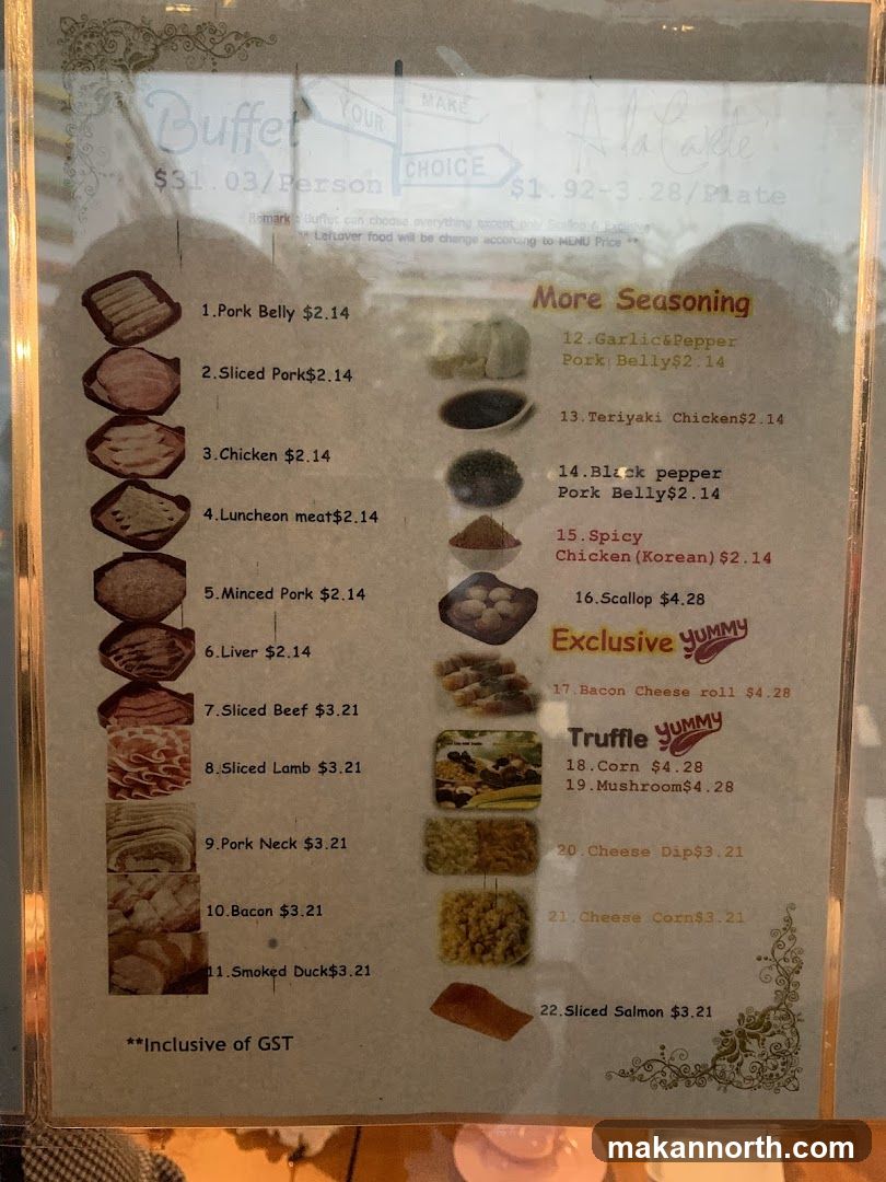 Ala Carte Menu