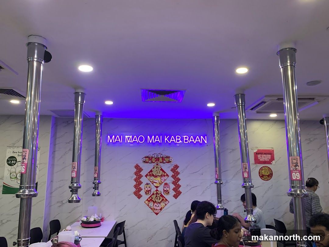Restaurant Interior with Neon Signage