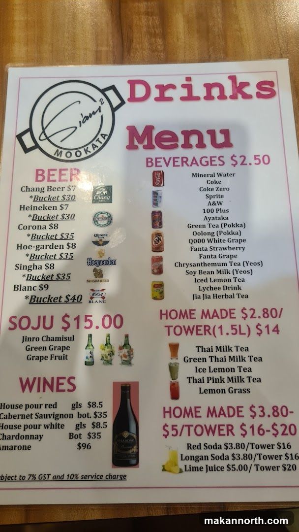 Drinks Menu