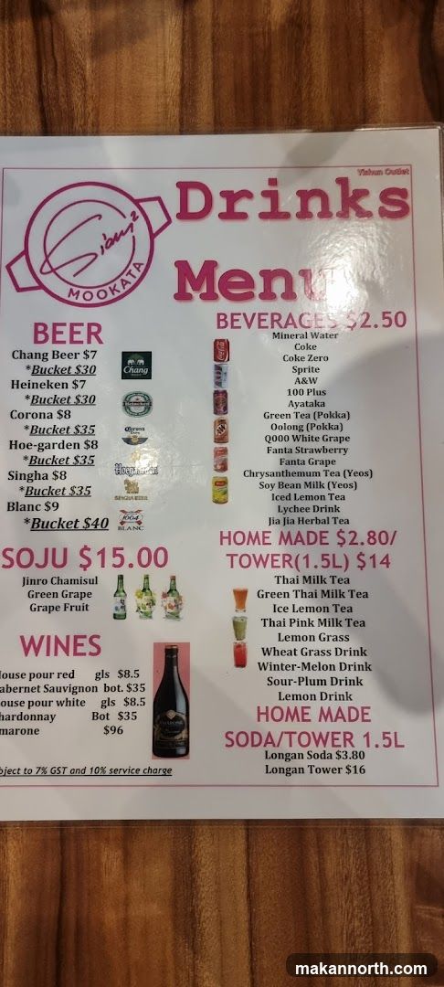 Drinks Menu