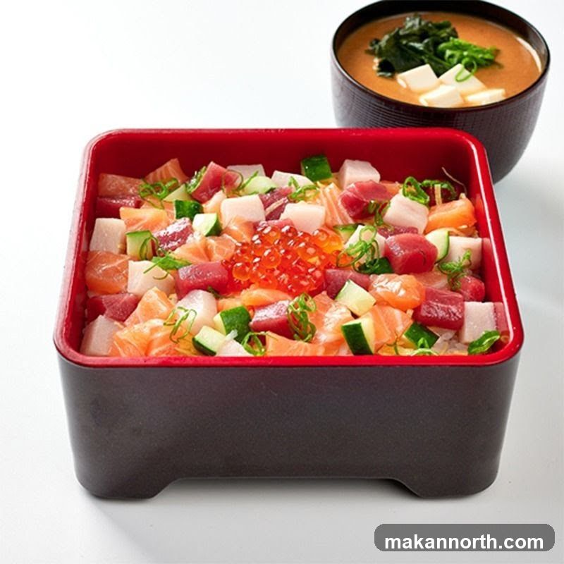 Chirashi Bowl and Miso Soup