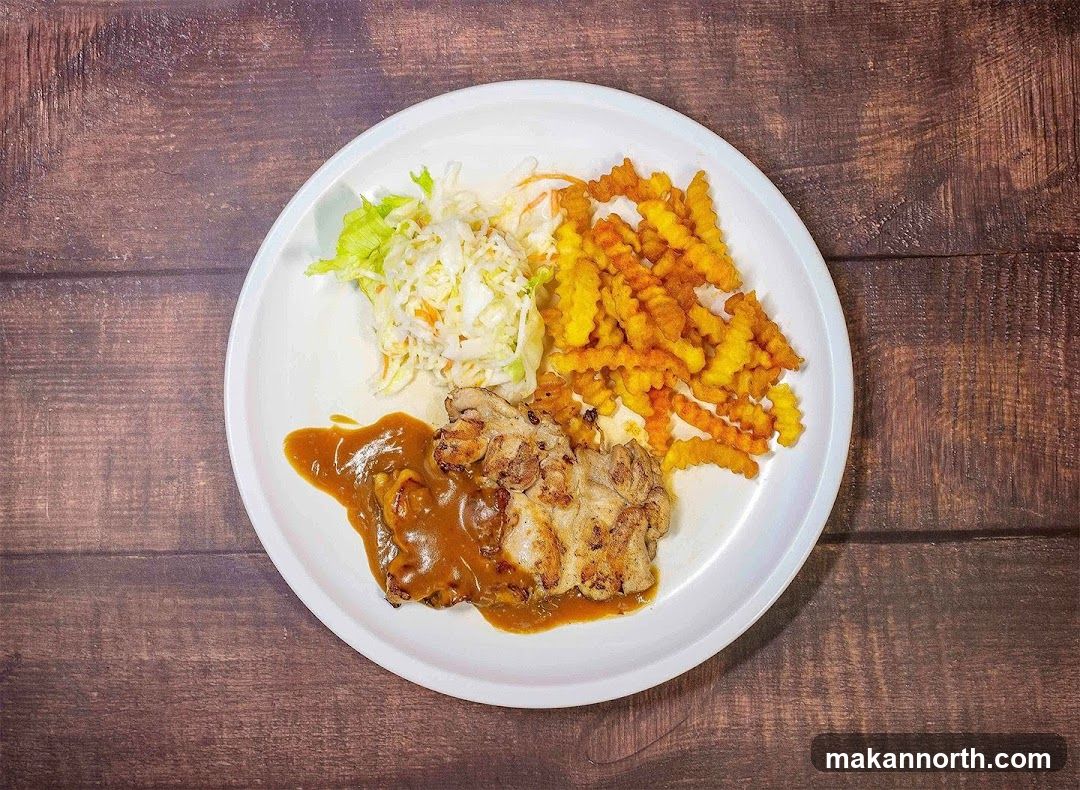 Grilled Chicken with Fries and Coleslaw