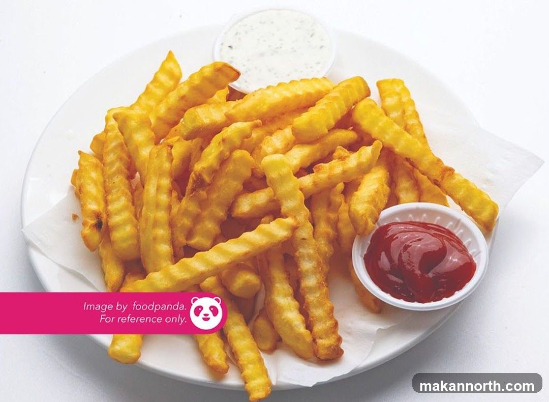Crinkle Cut Fries with Ketchup and Ranch
