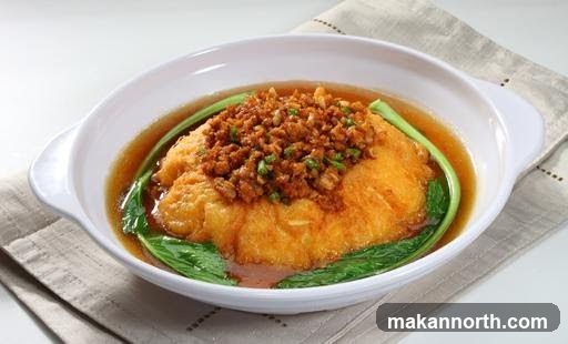 Fried Fish with Minced Meat and Greens