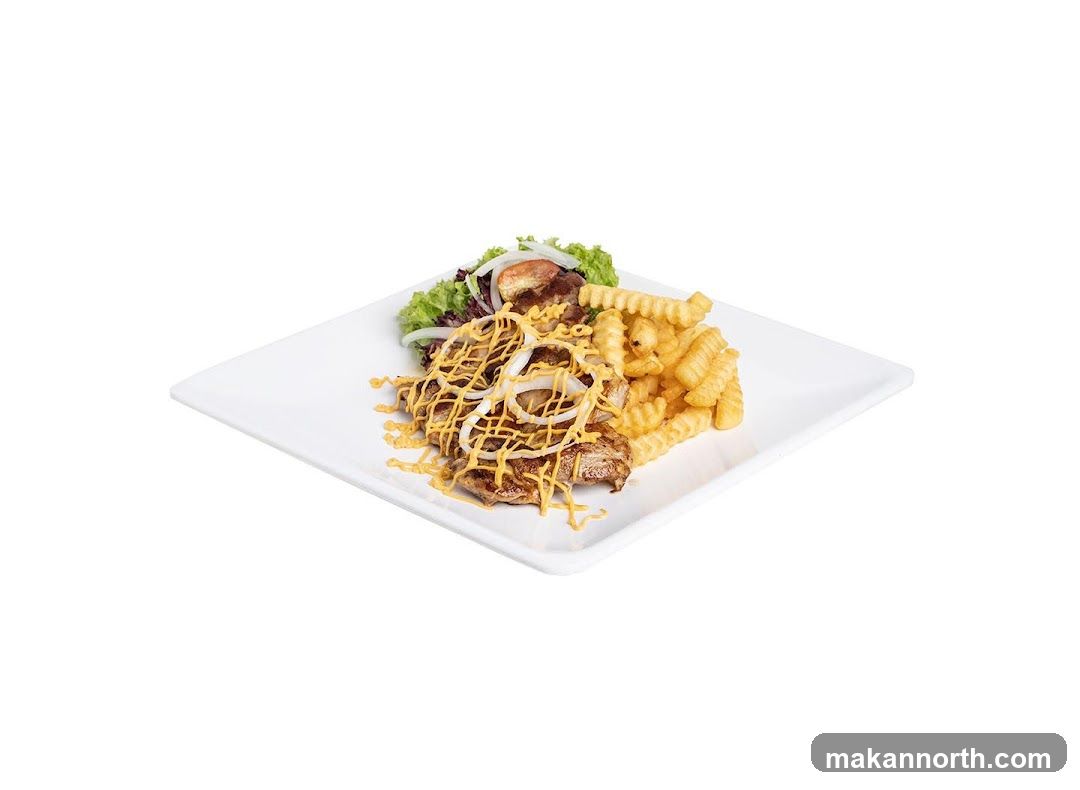 Grilled Meat with Fries and Salad