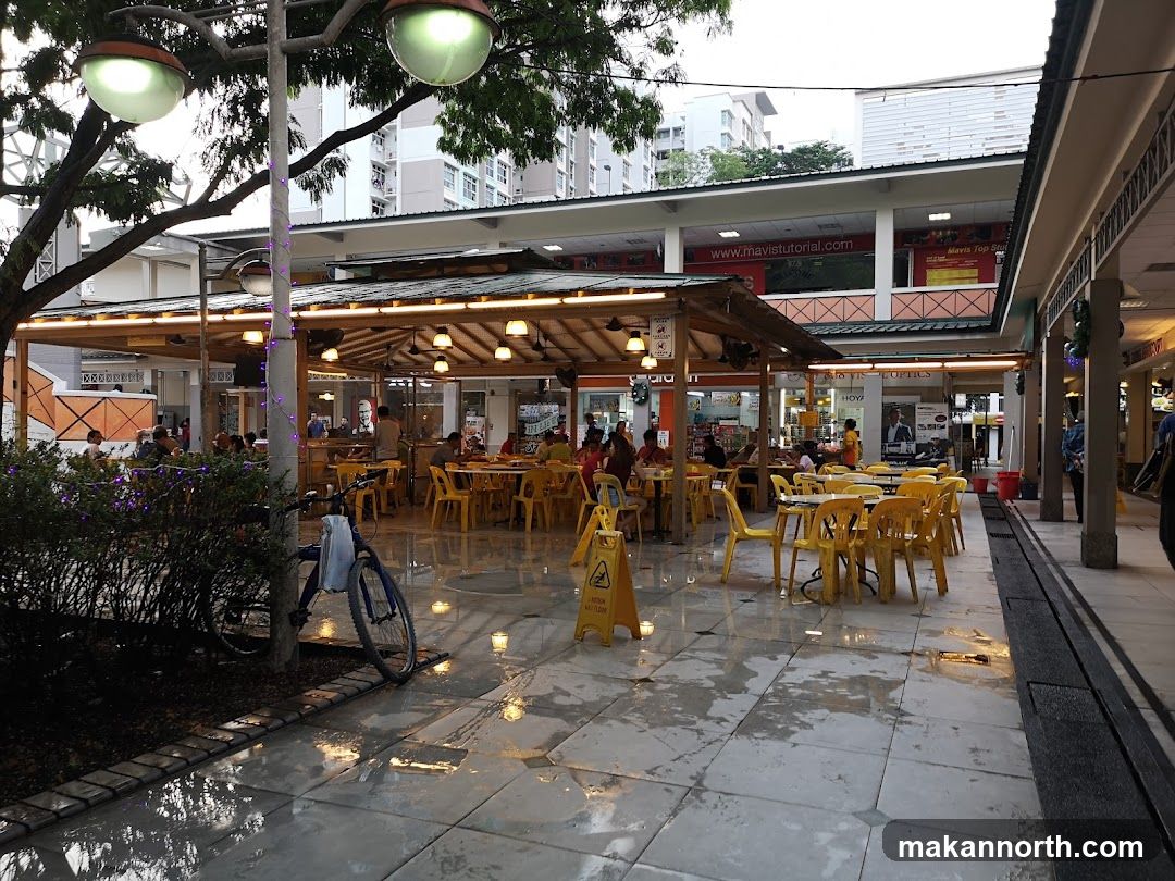 Outdoor Seating Area with Yellow Chairs